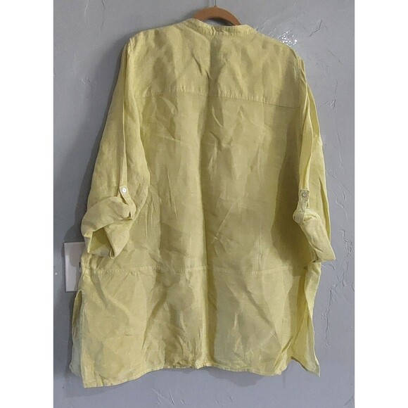 Tahari Essentials  100% Linen  Tops Tunic Womens 23.5 Inch Of Armp To Armp - Picture 4 of 10